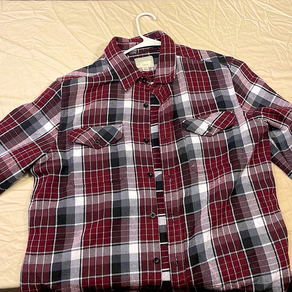 American Eagle Burgundy Flannel